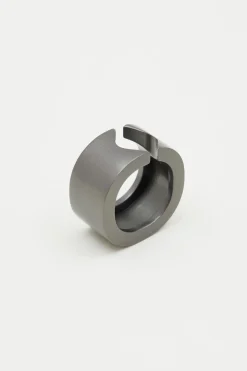 Anello alto a fascia in metallo - Grigio Piombo