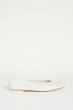 Ballerina flat in pelle - Bianco