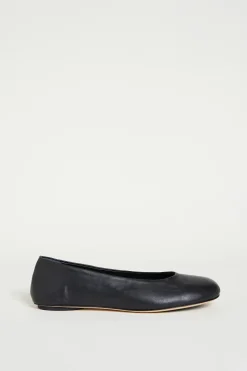 Ballerina flat in pelle - Nero