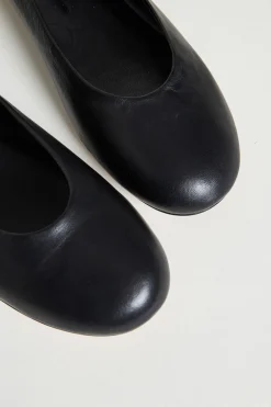 Ballerina flat in pelle - Nero
