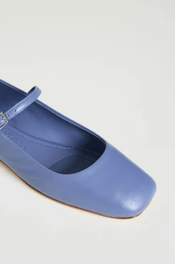 Ballerina in pelle - Azzurro