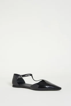 Ballerina in pelle spazzolata - Nero