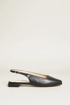 Ballerine slingback in pelle - Nero