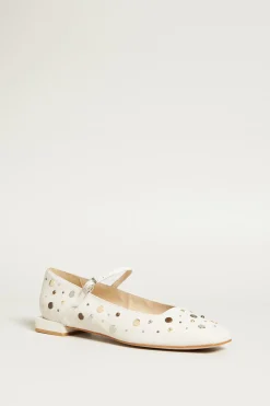 Ballerine con borchie - Crema
