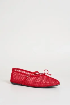 Ballerine in rete - Rosso
