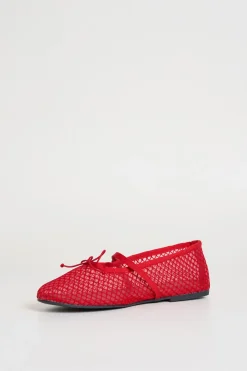 Ballerine in rete - Rosso