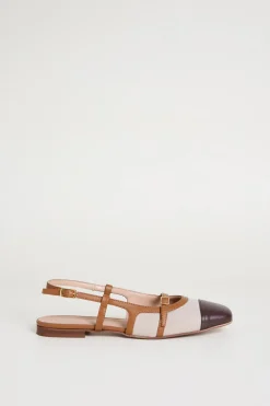 Ballerine slingback basse - Marrone