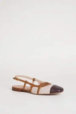 Ballerine slingback basse - Marrone