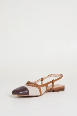 Ballerine slingback basse - Marrone