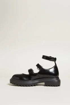 Ballerine trekking con cinturini - Nero