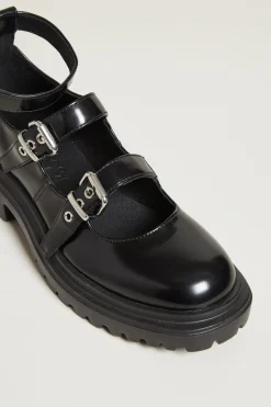 Ballerine trekking con cinturini - Nero