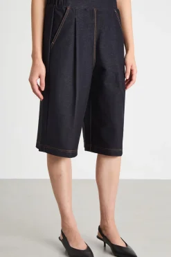 Bermuda con vita elasticizzata - Blu
