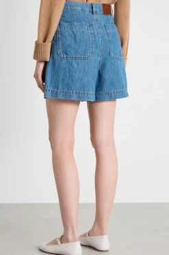 Bermuda in jeans con maxi tasche - Azzurro