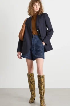 Bermuda in jeans con maxi tasche - Blu