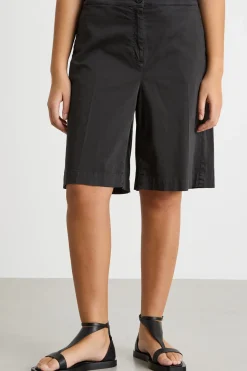 Bermuda in raso con tasche - Nero