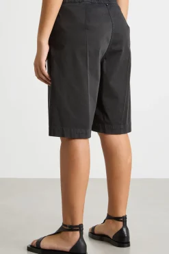 Bermuda in raso con tasche - Nero