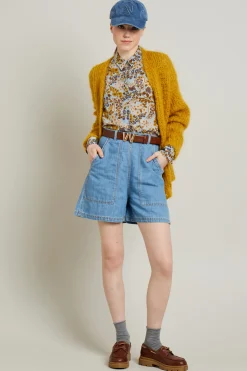 Bermuda svasati in denim - Azzurro Denim