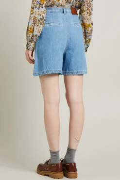 Bermuda svasati in denim - Azzurro Denim
