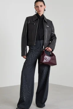 Biker con taschini - Nero
