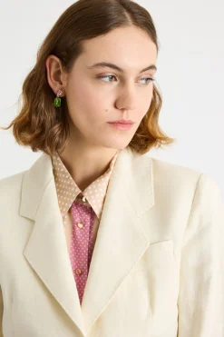Blazer aderente con bottone singolo - Bianco