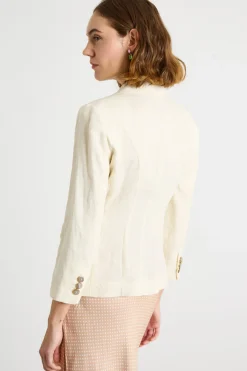 Blazer aderente con bottone singolo - Bianco