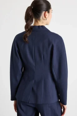 Blazer aderente con piccolo rever - Blu