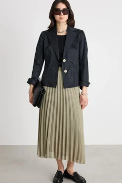 Blazer aderente con stampa geometrica - Nero