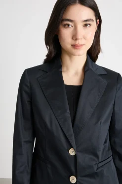 Blazer aderente con stampa geometrica - Nero