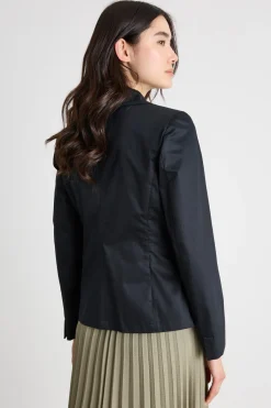 Blazer aderente con stampa geometrica - Nero