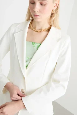 Blazer aderente in jersey - Bianco