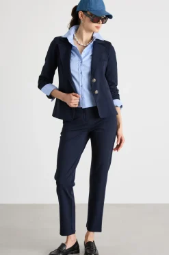 Blazer aderente in jersey - Blu