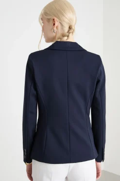 Blazer aderente in jersey - Blu