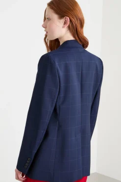 Blazer a quadri - Blu