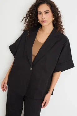Blazer boxy con ampie maniche - Nero