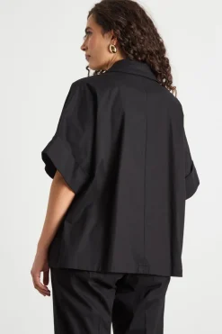 Blazer boxy con ampie maniche - Nero