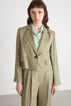 Blazer boxy in twill - Verde