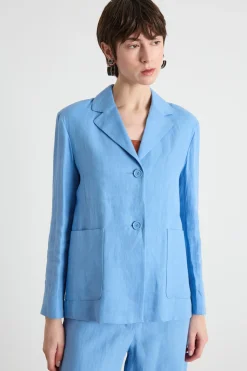 Blazer con ampie tasche - Azzurro
