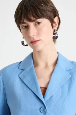 Blazer con ampie tasche - Azzurro