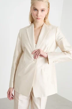 Blazer con bottone singolo - Avorio