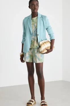 Blazer con bottone singolo - Azzurro