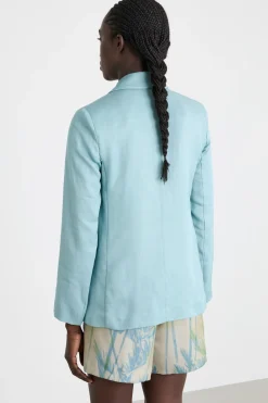 Blazer con bottone singolo - Azzurro