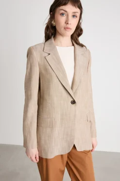 Blazer con bottone singolo - Beige