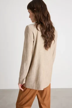 Blazer con bottone singolo - Beige