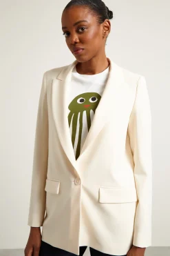 Blazer con bottone singolo - Bianco Latte