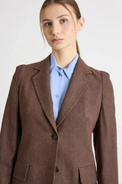 Blazer con bottone singolo - Marrone