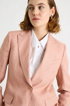 Blazer con bottone singolo - Rosa