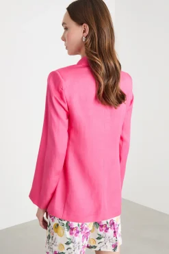 Blazer con bottone singolo - Rosa