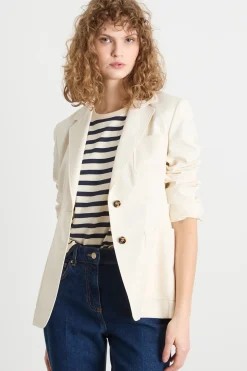 Blazer con bottoni a vista - Bianco