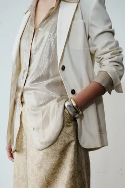 Blazer con bottoni a vista - Bianco