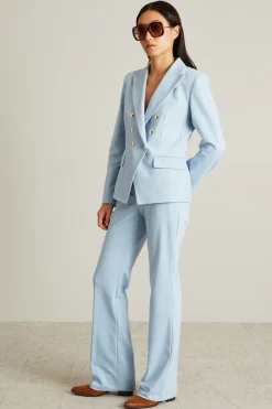 Blazer con bottoni in metallo - Celeste